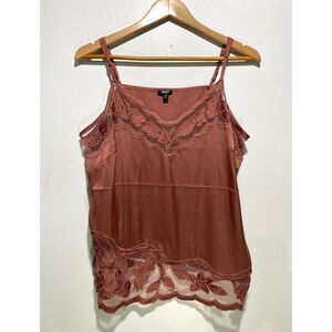 Express Downtown cami rusty brown satin party night out holidays casual women XL